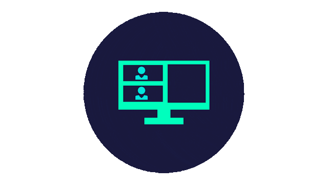 A person is sitting in front of a computer screen, possibly conducting a video interview.