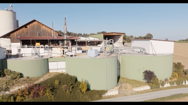 A biogas plant.