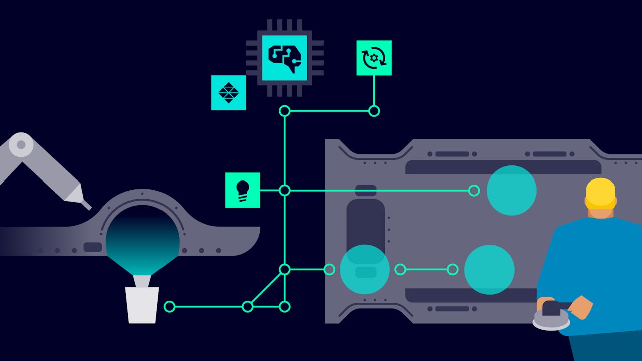 A stylized representation of the welding process using AI.