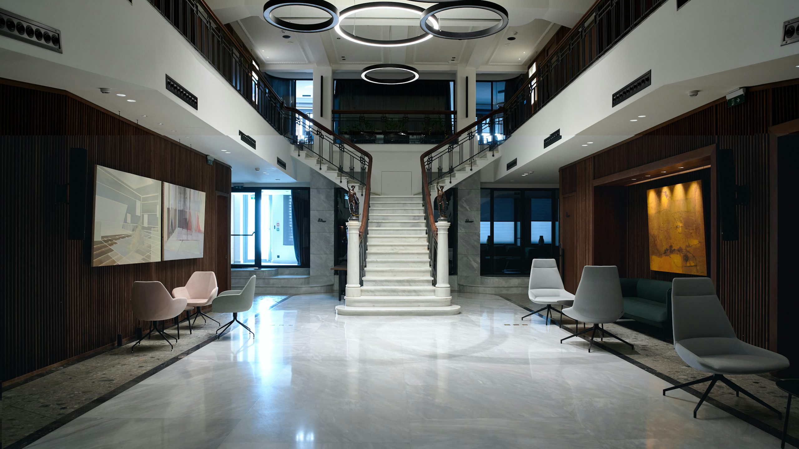 Image of the staircase in the Prodea Athens office.