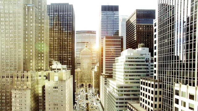 Skyscrapers on Park Avenue in New York, New York, USA.