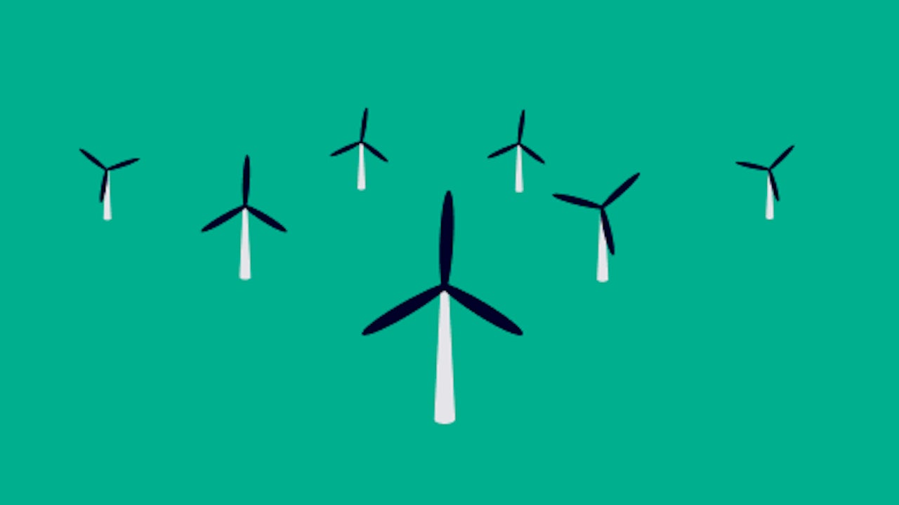 Illustration of windmills.