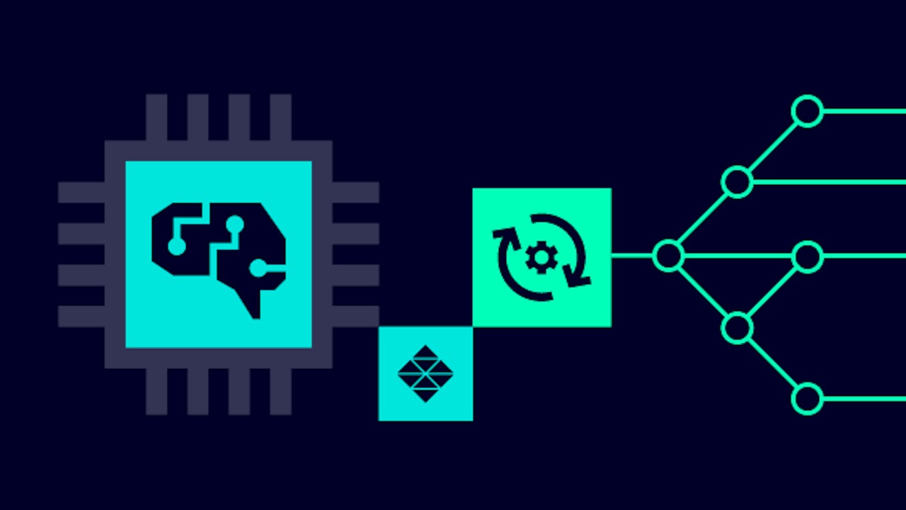 Three icons depicting AI functionality.