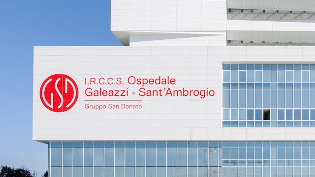 Side view of the I.R.C.C.S Ospedale Galeazzi - Sant'Ambrogio hospital