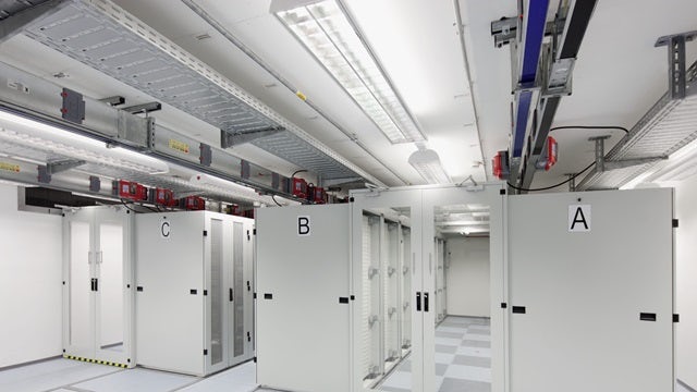 The image shows a fire safety focus market data center with a key visual.