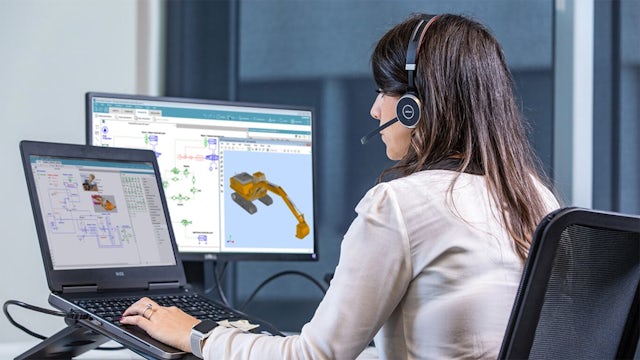 Engineer using accelerated equipment design solutions.