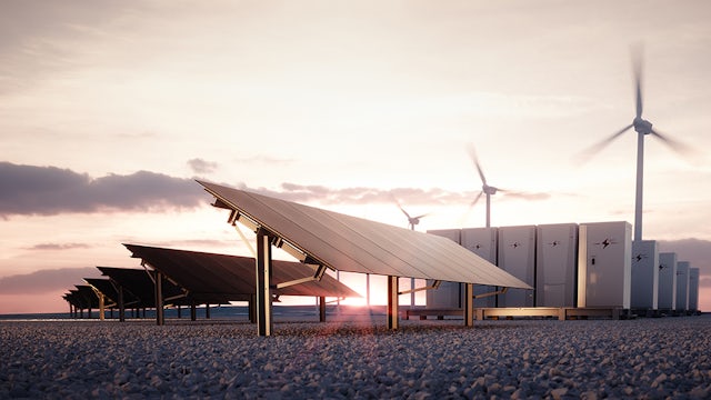A visual representation of a battery storage system with lithium-ion technology.