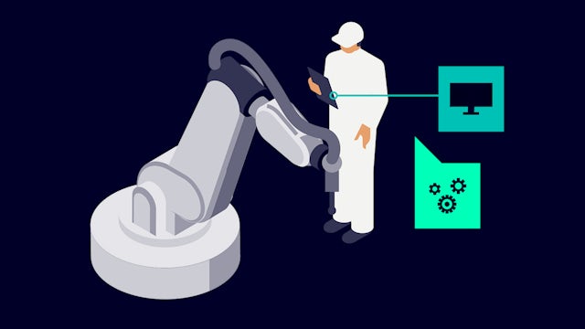 A promotional image for a smart manufacturing solution in the aerospace and defense industry.