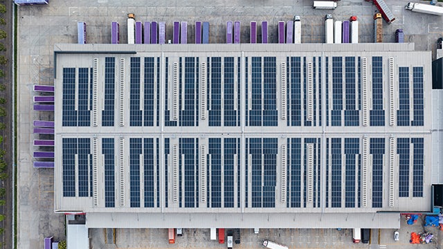 Image of solar panels on a building.