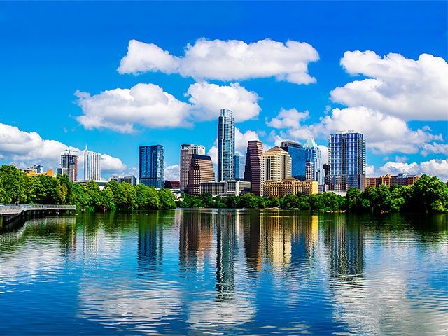 Panoramic city skyline.