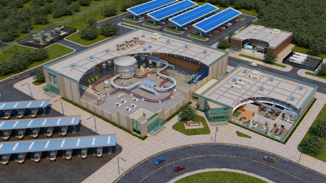 3D render of an industrial facility