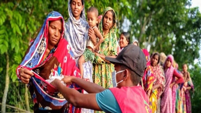 Siemens caring hands in action helping during disaster relief.