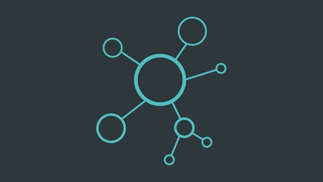 Diagram showing interconnected hexagons with icons representing various data sources and systems