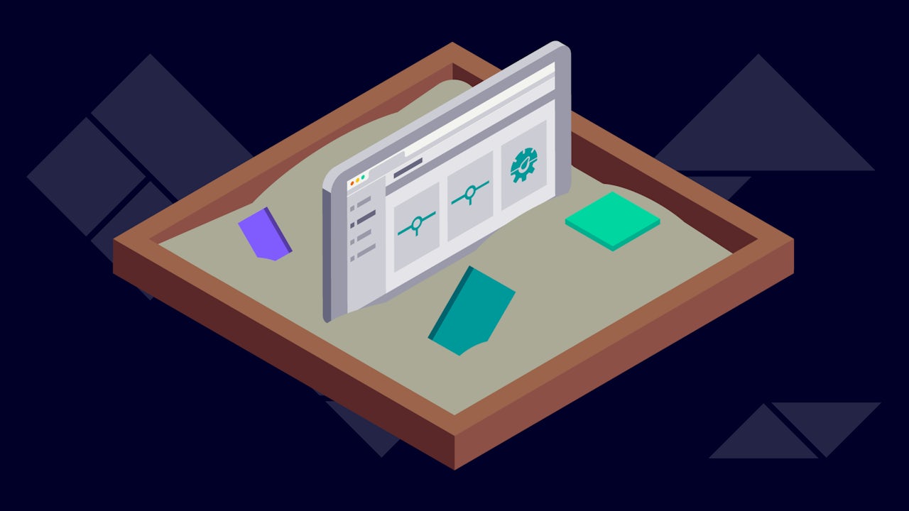 Illustration of tablet buried in a child’s sandbox.