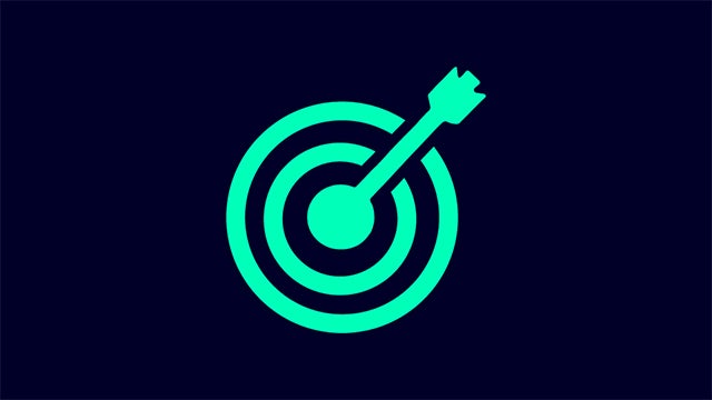 Icon of arrow in a bullseye.