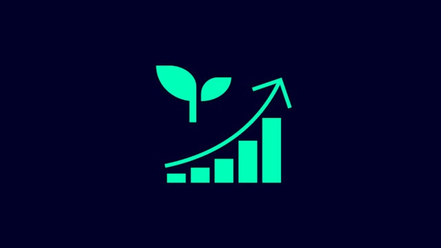 Icon of plant and growth chart.
