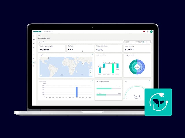 Green energy technology with solar panels, wind turbines, and electric vehicle charging against a futuristic urban landscape.