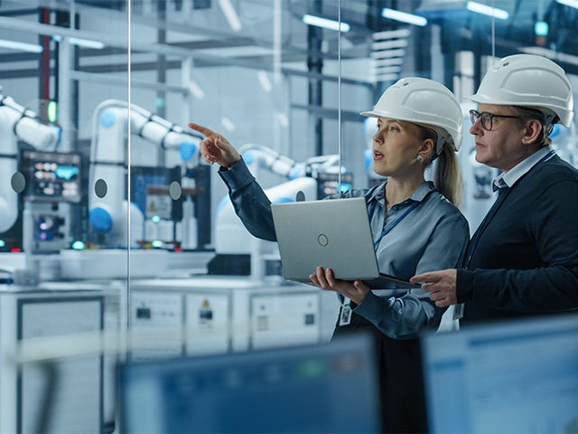 A facility with electronic equipment and machinery in operation.