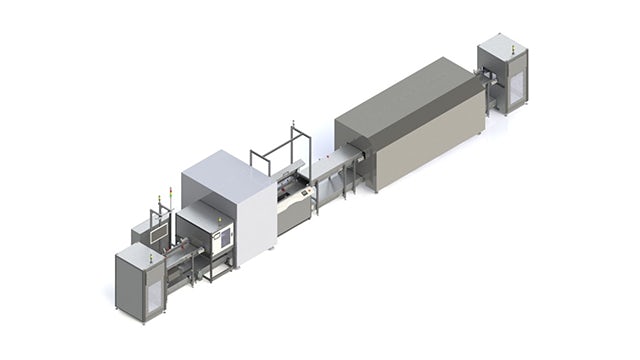 Painting and drying system integrated into a handling solution