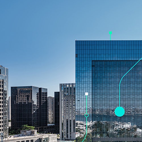 A diagram showing energy and condition monitoring in smart buildings.