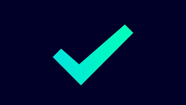 A checkmark icon with a green checkmark mark on a white background.