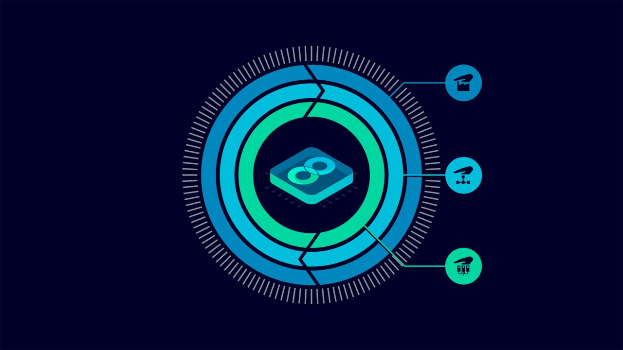Animation of industrial cybersecurity blocking threats to plant operations, network security and system integrity.