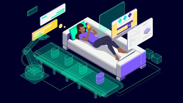 Woman laying down on her couch responding to issues with her controller