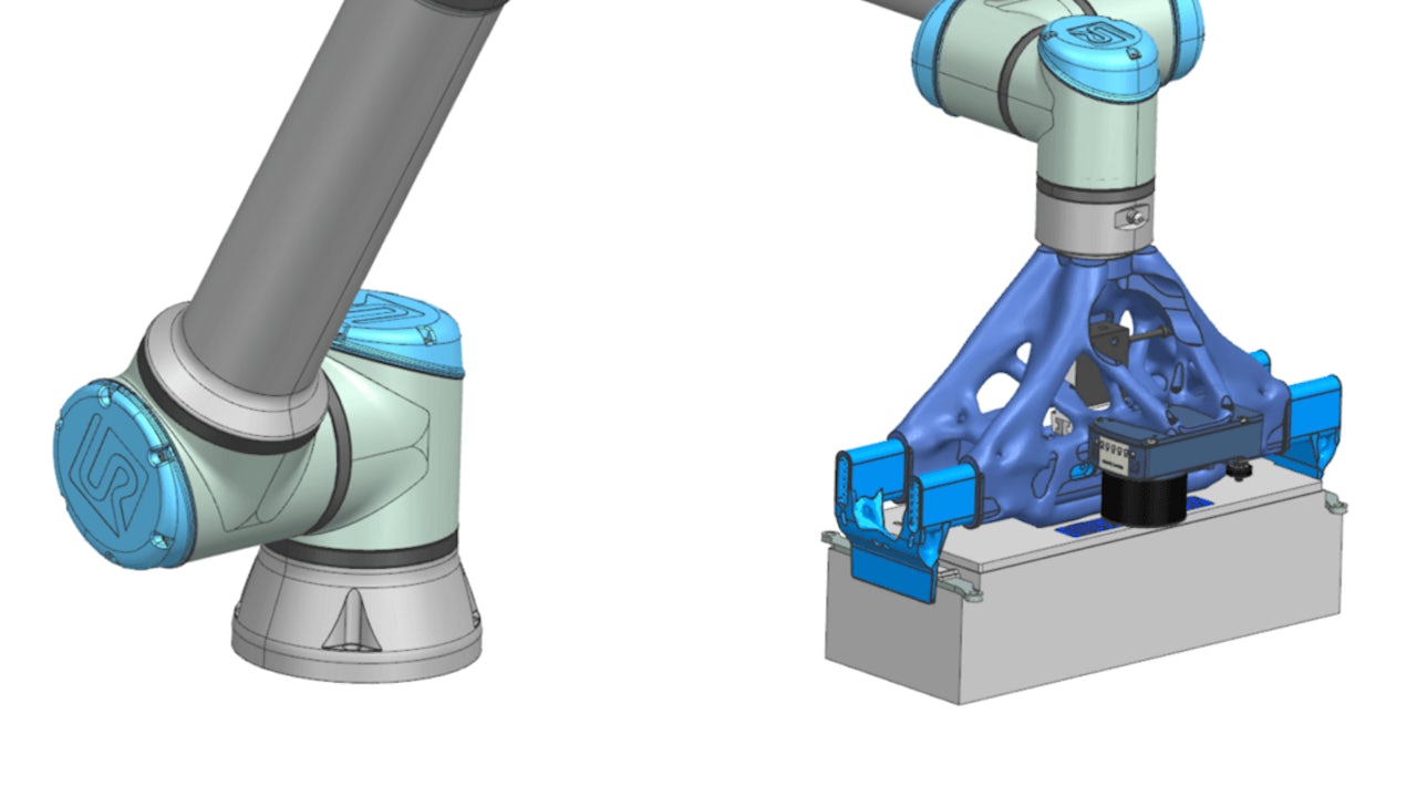 A Siemens gripper tool with a metal handle and a black gripper head. 