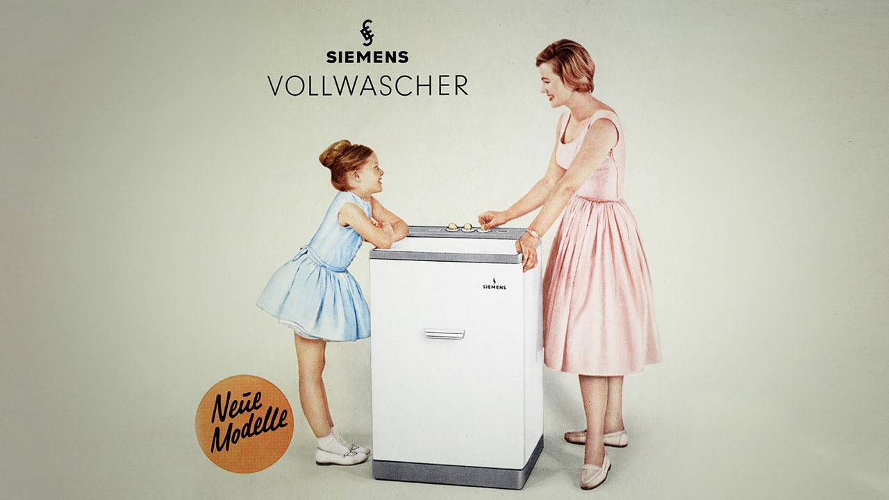 Advertisement for Siemens washing machines, 1959.</br>