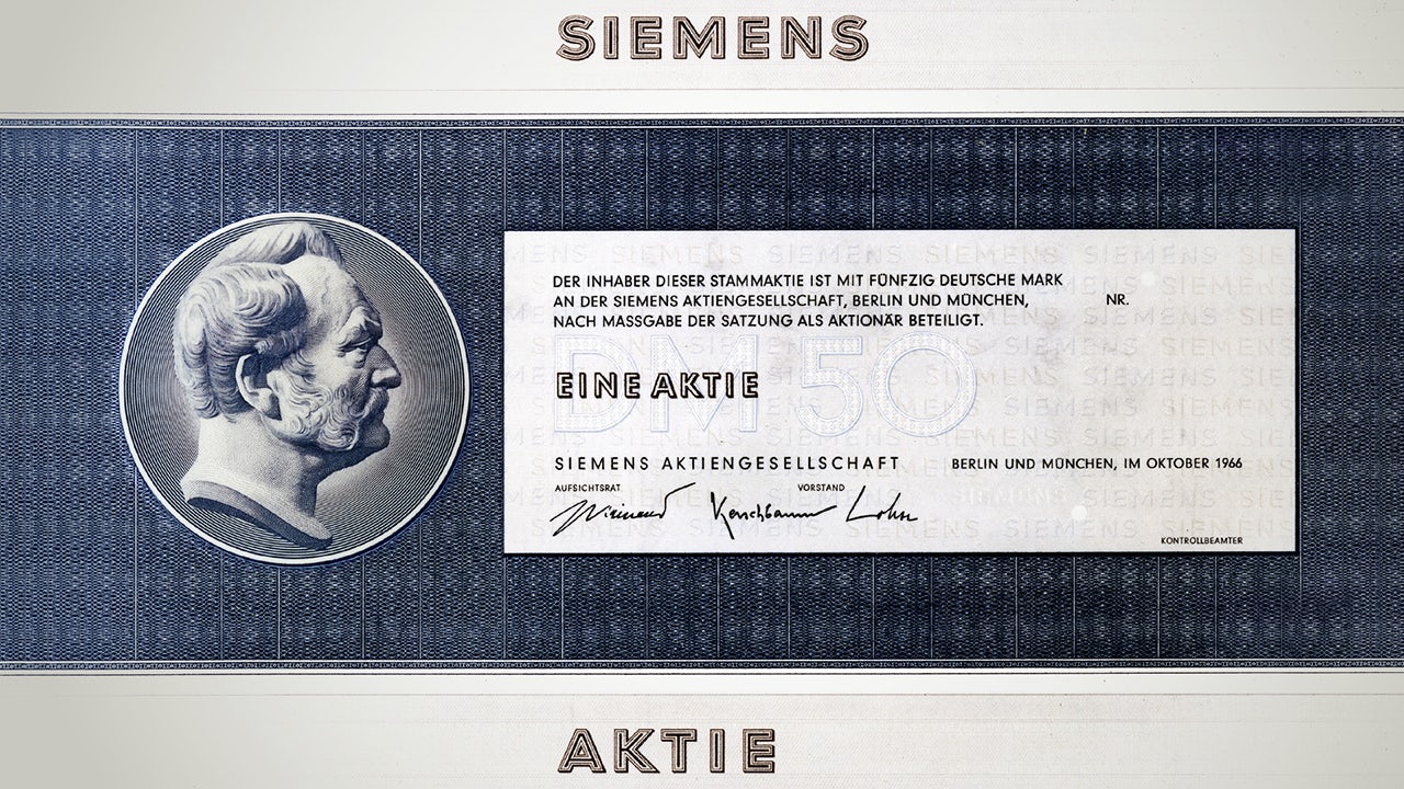 A share of Siemens AG, 1966.</br></br>