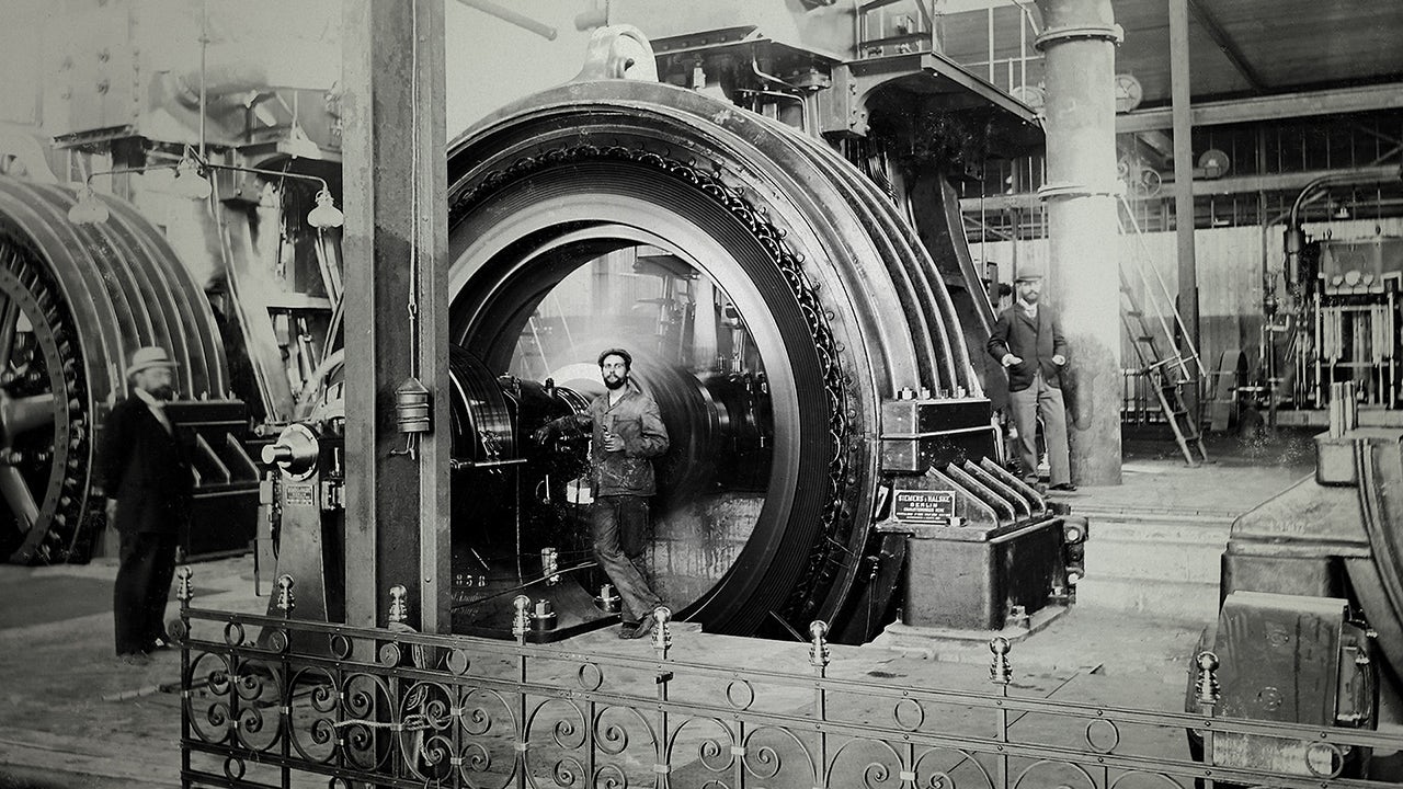 Machine room of the Brakpan power plant, 1897.</br>