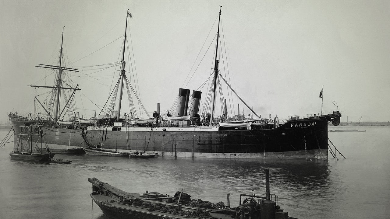 The Faraday cable ship, 1874.</br>