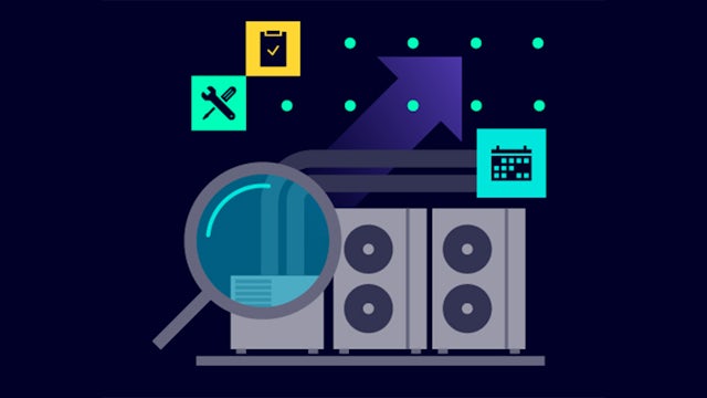 An infographic about HVAC efficiency with a graph and text overlays.