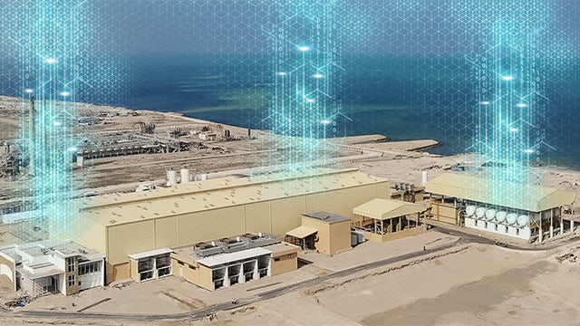 Solar-powered desalination plant in Al Khafji, Saudi Arabia.