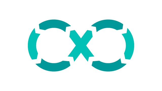 Teal icon with two circular arrow-like shapes forming an infinity symbol with an ‘X’ in the center.