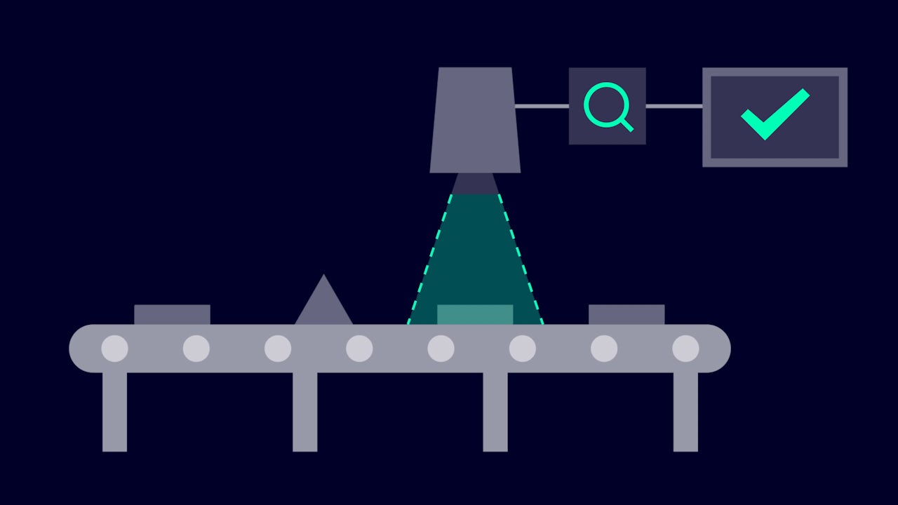 A visual inspection system using AI technology to analyze and detect defects in products.