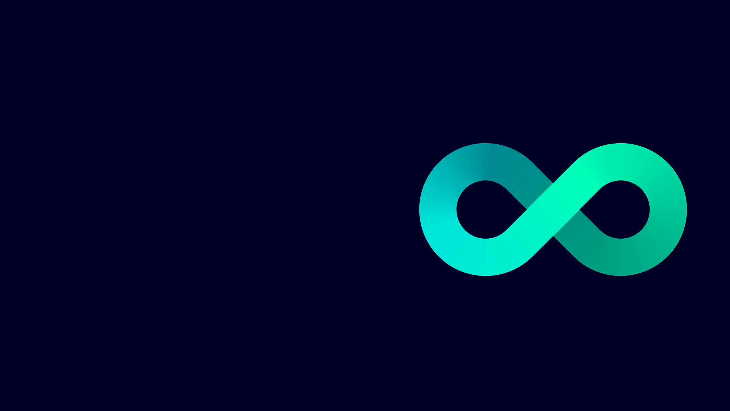 Siemens infinity symbol on dark blue background.