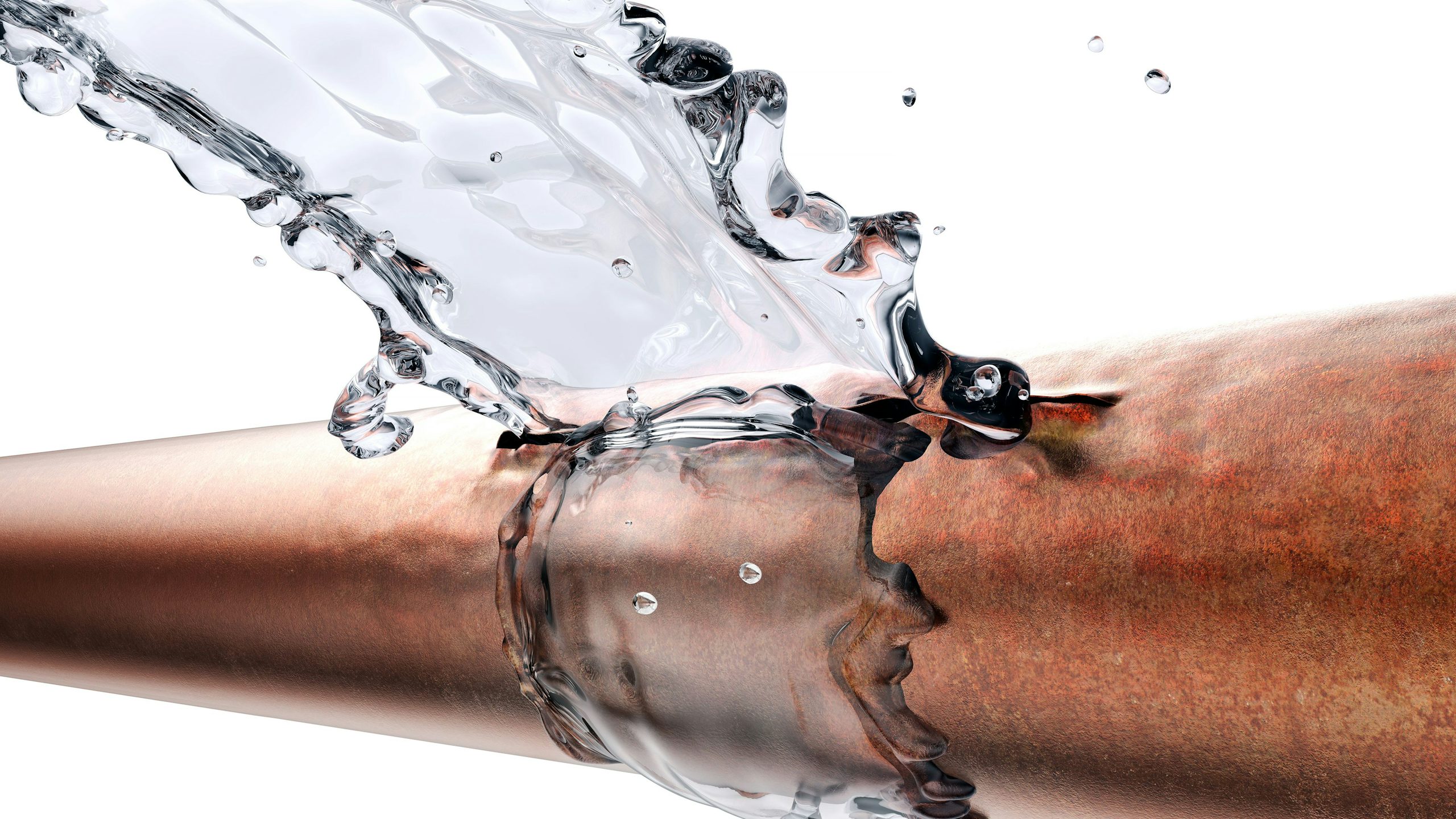 A pipe that is broken and wasted water is coming out of it.