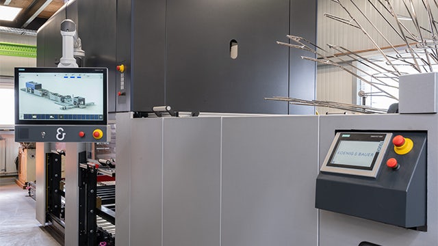 Koenig & Bauer machine for coating metal sheets.