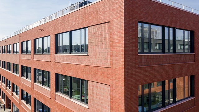 Exterior of life sciences factory in Germany.