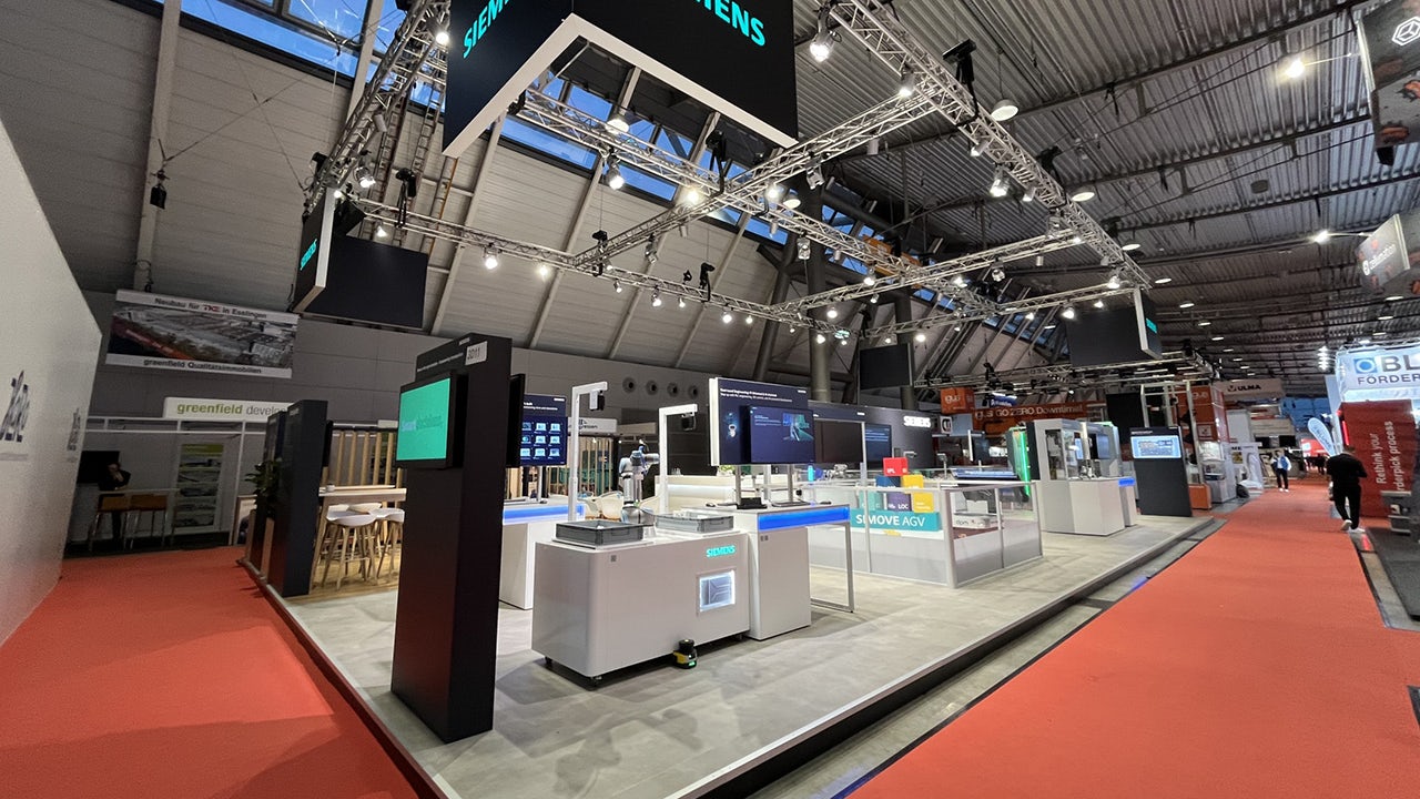 Siemens’ booth at LogiMAT 2025.