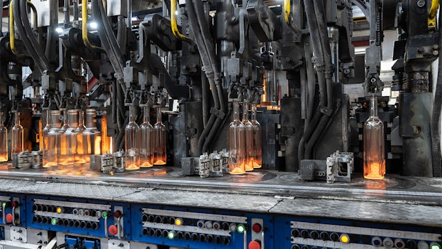 Interior of Wiegand-Glas bottling factory.