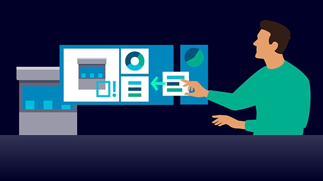 User providing maintenance on machine during operation