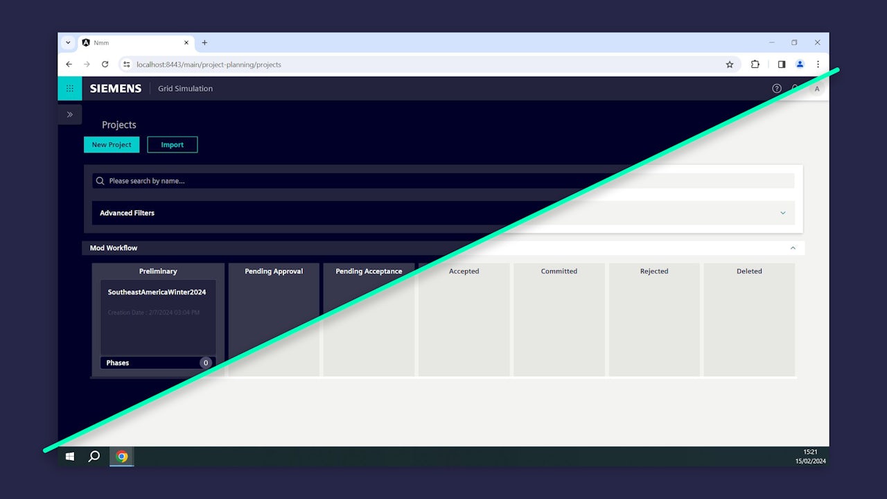The Gridscale X Network Model Manager user interface.