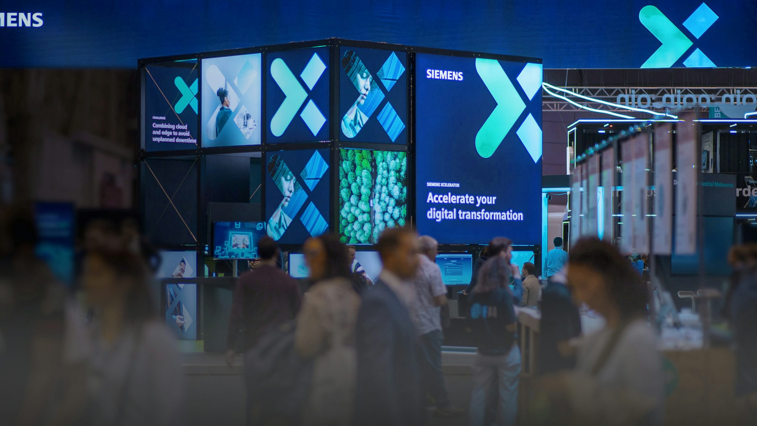 A poster advertising upcoming events with a blurred background and a focus on the text.