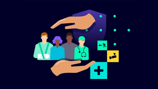 A nurse is standing in a hospital room with a patient, both wearing masks.