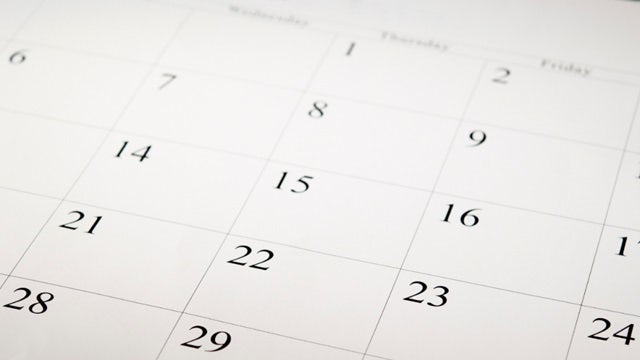 Closeup of a calendar.