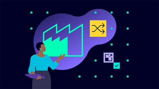 A group of people are standing in front of a large screen displaying a diagram of a partner ecosystem.