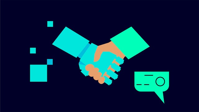 Two people shaking hands in front of a Siemens logo, symbolizing a partnership or agreement.