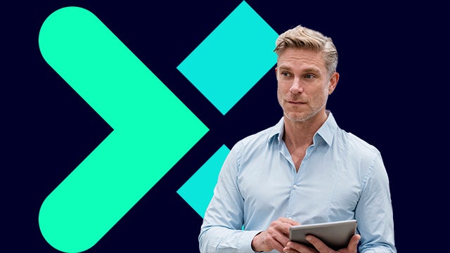 Man holding tablet device.